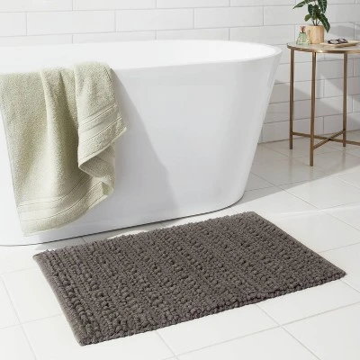 20"x32" Chunky Bath Rug Radiant Gray - Threshold™ 1 20"x32" Chunky Bath Rug Radiant Gray - Threshold™