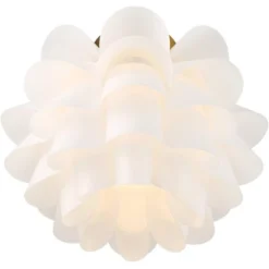 Possini Euro Design Modern Ceiling Light Semi Flush Mount Fixture White Flower Gold Metal 15 3/4" Wide Living Room Bedroom Kitchen 10 Possini Euro Design Modern Ceiling Light Semi Flush Mount Fixture White Flower Gold Metal 15 3/4" Wide Living Room Bedroom Kitchen -Home Decor Shop GUEST ce930fb8 a960 4b90 bf0d 81613c5bebb7