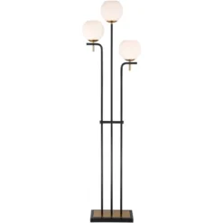 Possini Euro Design Acadia Modern Floor Lamp 71" Tall Black Warm Gold Metal 3 Light Frosted White Glass Globe Shade For Living Room Bedroom Office 14 Possini Euro Design Acadia Modern Floor Lamp 71" Tall Black Warm Gold Metal 3 Light Frosted White Glass Globe Shade For Living Room Bedroom Office -Home Decor Shop GUEST cfab7d06 4c65 4d16 b0f9 c50535035577