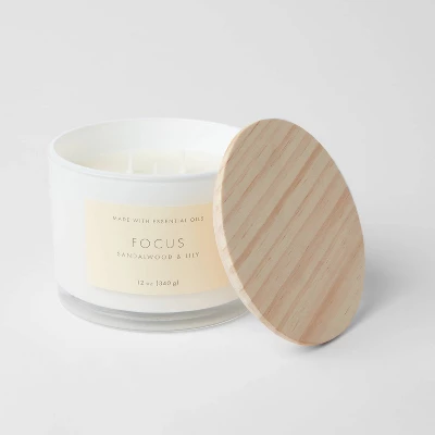 Wood Lidded Glass Wellness Focus Candle - Threshold™ 2 Wood Lidded Glass Wellness Focus Candle - Threshold™ - Image 2