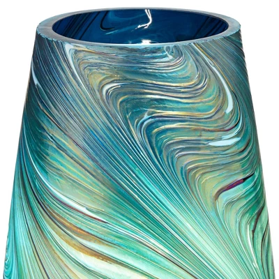 360 Lighting Carmen Modern Coastal Accent Table Lamps 12 1/2" High Set Of 2 Green Art Glass Shade For Bedroom Bedside Nightstand Office 2 360 Lighting Carmen Modern Coastal Accent Table Lamps 12 1/2" High Set Of 2 Green Art Glass Shade For Bedroom Bedside Nightstand Office - Image 2