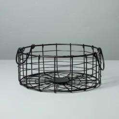 Round Wire Storage Basket With Handles Black - Hearth & Hand™ With Magnolia 9 Round Wire Storage Basket With Handles Black - Hearth & Hand™ With Magnolia -Home Decor Shop GUEST db906be6 c2aa 4ee5 bb74 a0cff421c0e0