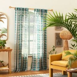 New Release 3 1pc Sheer Vines Burnout Window Curtain Panel Green - Opalhouse⢠Designed With Jungalowā¢