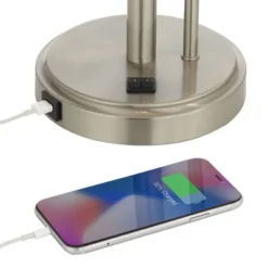 Possini Euro Design Traverse Modern Table Lamps Set Of 2 29 1/2" Tall Brushed Nickel With USB Charging Port LED Gooseneck White Drum Shade For Desk 9 Possini Euro Design Traverse Modern Table Lamps Set Of 2 29 1/2" Tall Brushed Nickel With USB Charging Port LED Gooseneck White Drum Shade For Desk -Home Decor Shop GUEST e5e98734 7ed3 4d2c 89e5 e165f0c556bf