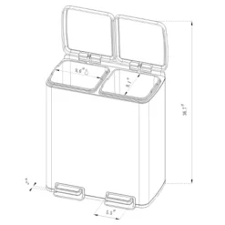 60L Stainless Steel Step Trash And Recycle Can - Brightroom™ -Home Decor Shop GUEST e7721439 02d4 4cbb 994a 7467bdac2ef2