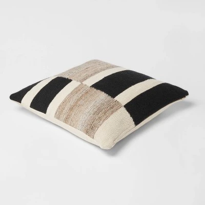 Oversized Blocked Woven Square Throw Pillow - Threshold™ 1 Oversized Blocked Woven Square Throw Pillow - Threshold™