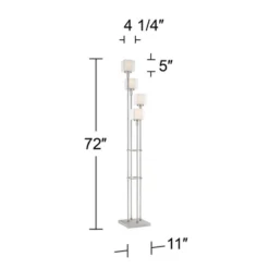 Possini Euro Design Athena Modern Floor Lamp 72" Tall Brushed Nickel 4 Light Tree Clear Outer Opal Inner Double Glass Shade For Living Room Bedroom 14 Possini Euro Design Athena Modern Floor Lamp 72" Tall Brushed Nickel 4 Light Tree Clear Outer Opal Inner Double Glass Shade For Living Room Bedroom -Home Decor Shop GUEST e8cabe55 3844 46db 8a47 1fcb6201ba08
