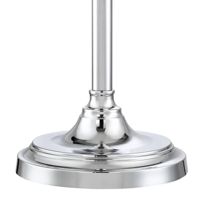 360 Lighting Montrose Modern Floor Lamps 61" Tall Set Of 2 Polished Steel Crystal Glass White Fabric Drum Shade For Living Room Bedroom Office House 4 360 Lighting Montrose Modern Floor Lamps 61" Tall Set Of 2 Polished Steel Crystal Glass White Fabric Drum Shade For Living Room Bedroom Office House - Image 4