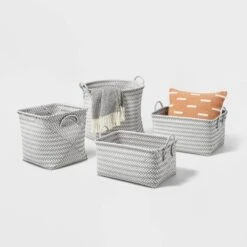 Large Woven Rectangular Storage Basket Gray/White - Brightroom™ -Home Decor Shop GUEST f7afc392 cd5f 4f5b b71c de34f8204ec5