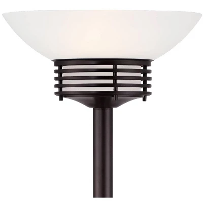 Possini Euro Design Light Blaster Modern Torchiere Floor Lamp 72 1/2" Tall Warm Bronze LED White Frosted Glass Bowl Shade For Living Room Bedroom Home 2 Possini Euro Design Light Blaster Modern Torchiere Floor Lamp 72 1/2" Tall Warm Bronze LED White Frosted Glass Bowl Shade For Living Room Bedroom Home - Image 2